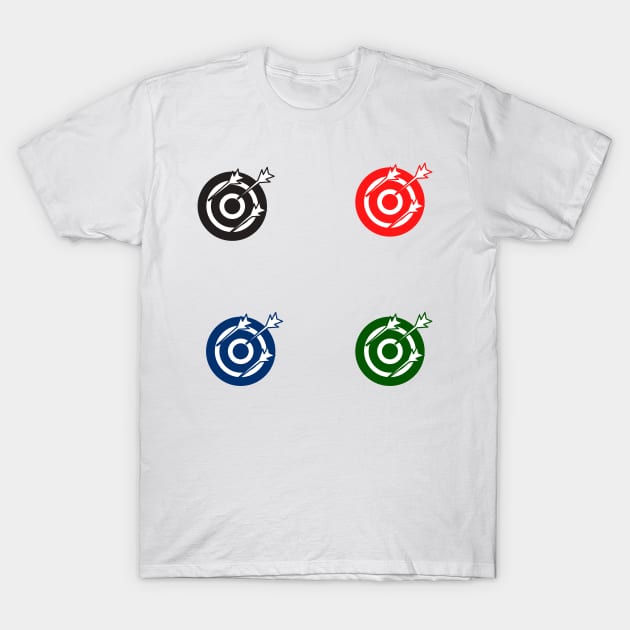 red blue green black target design T-Shirt by Artistic_st